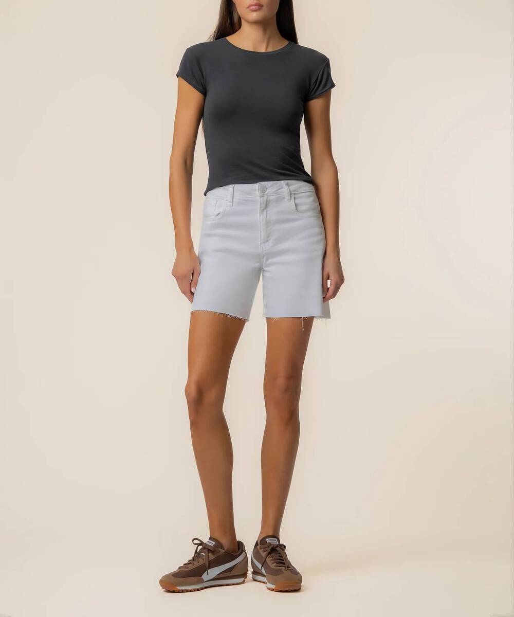 NEW KUT FROM THE KLOTH hailey high rise shorts in optic white